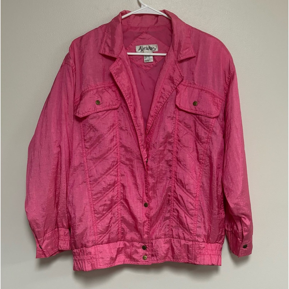 Vintage Abraxas windbreaker jacket 80s retro pink Barbiecore Barbie nylon S